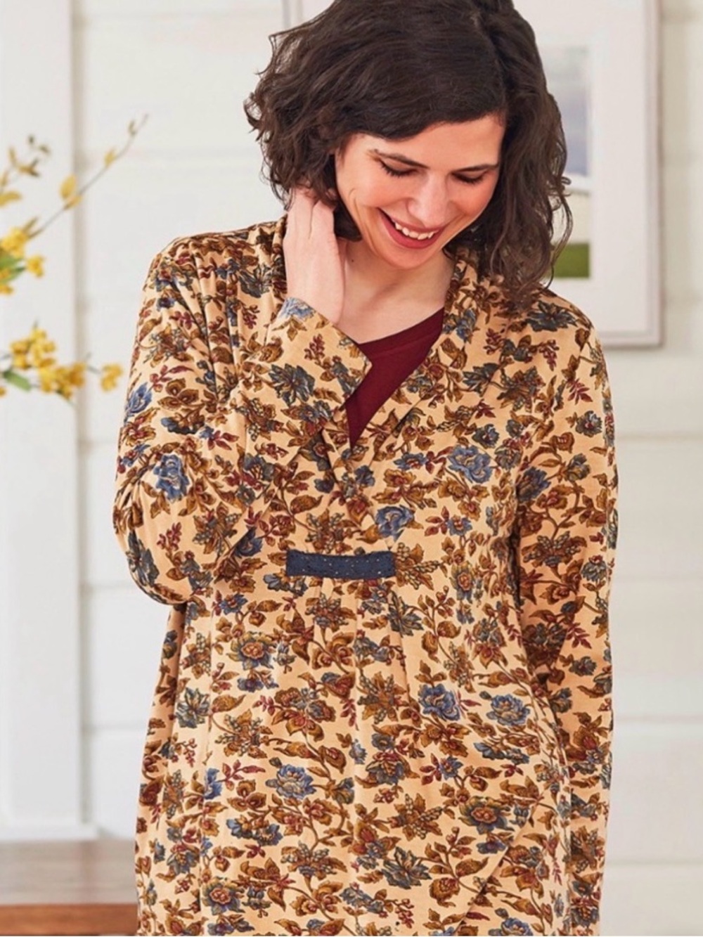 April Cornell Concerto Long Sleeve Floral Jersey Pullover| M